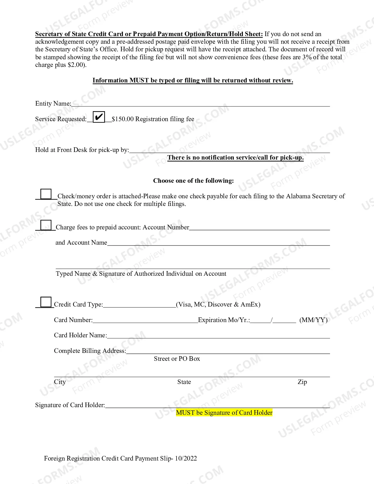 Preview Foreign Professional Limited Liability Company Application for Registration