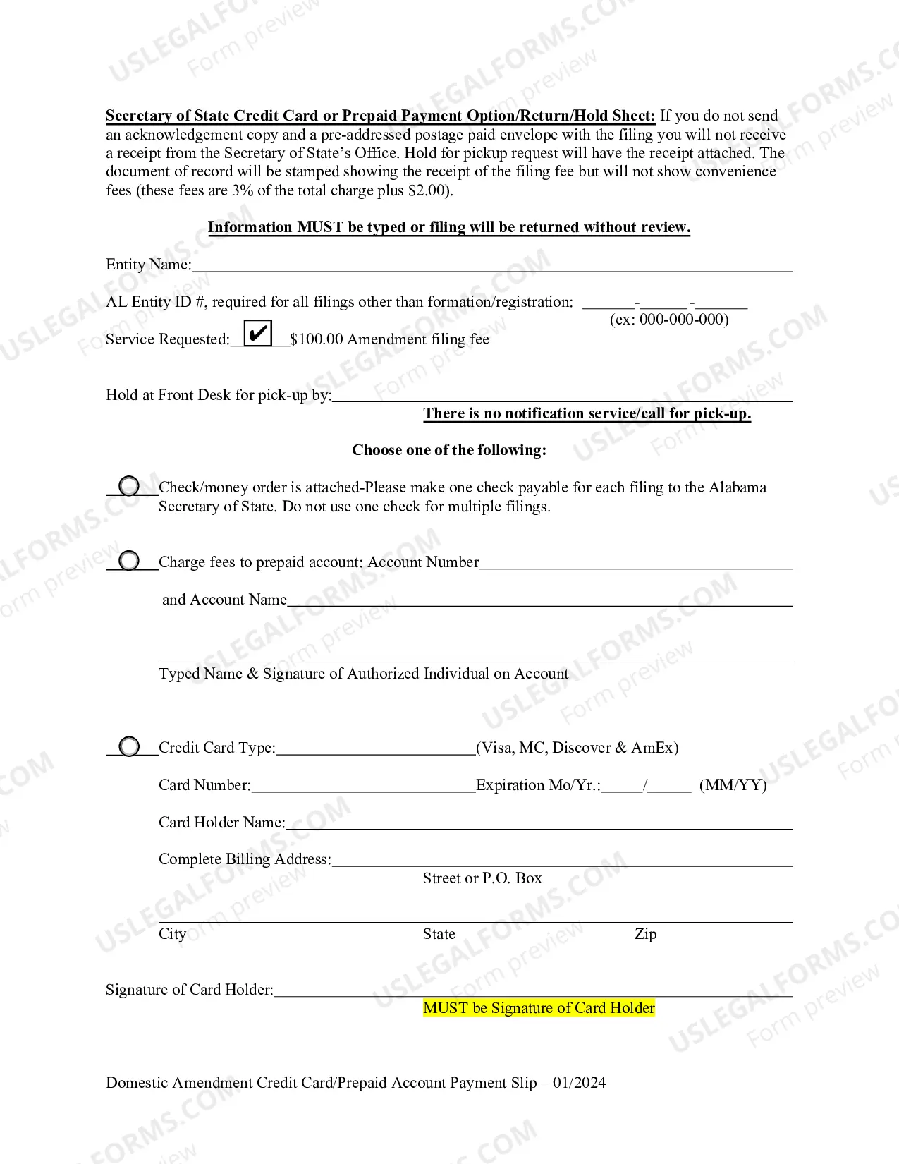Preview Amendment for Domestic Nonprofit Corporations