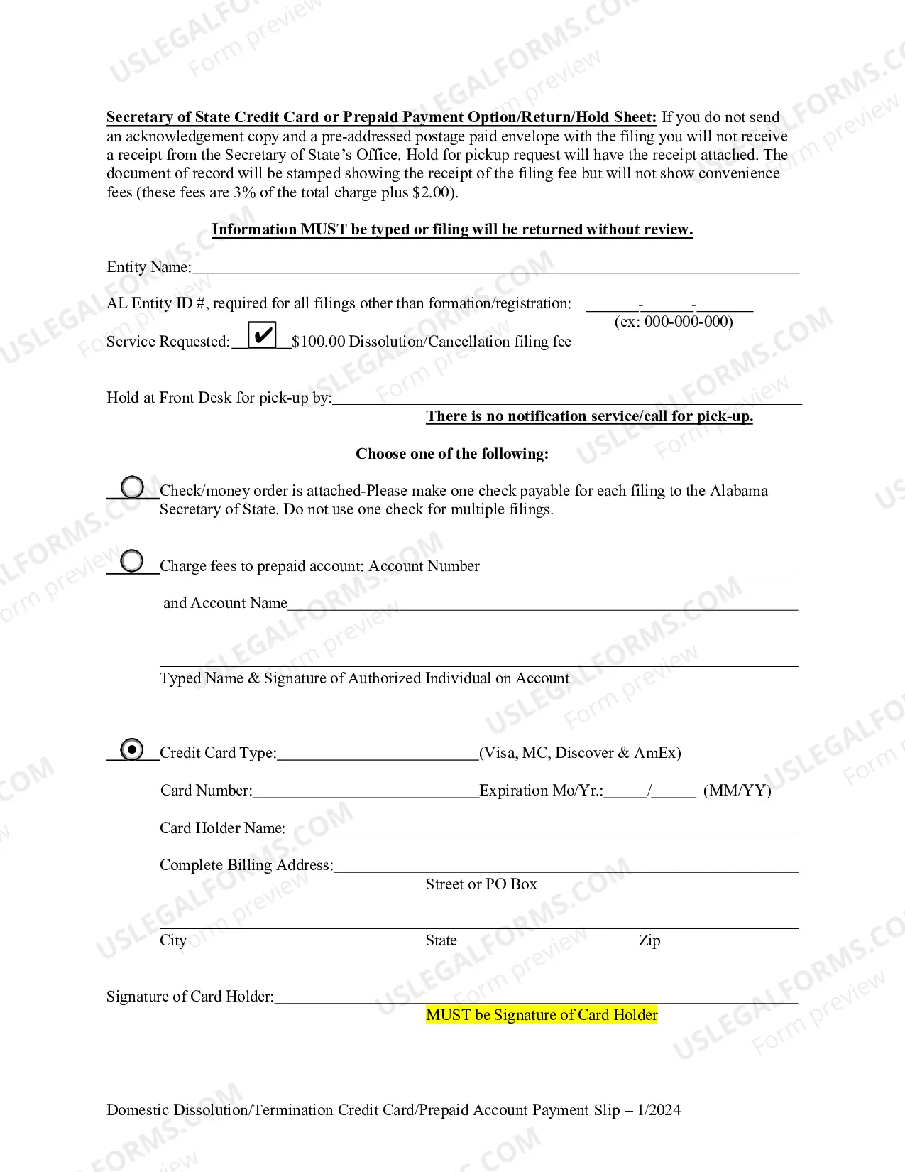 Preview Domestic Nonprofit Corporation Articles of Dissolution