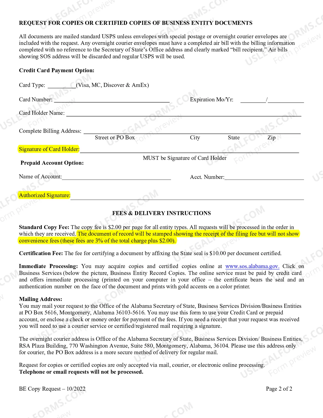 Preview Document Copy Request