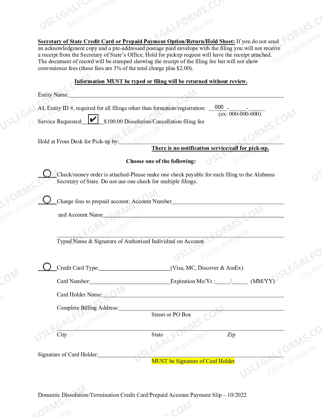 Preview Domestic LLLP Statement of Termination