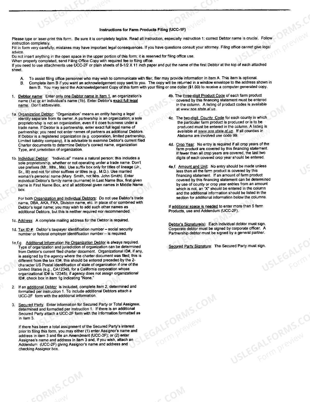 Preview Farm Products Filing