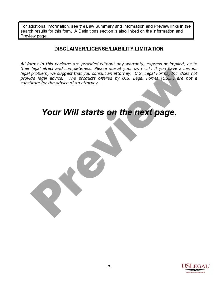 Preview Last Will and Testament for Single Person with No Children