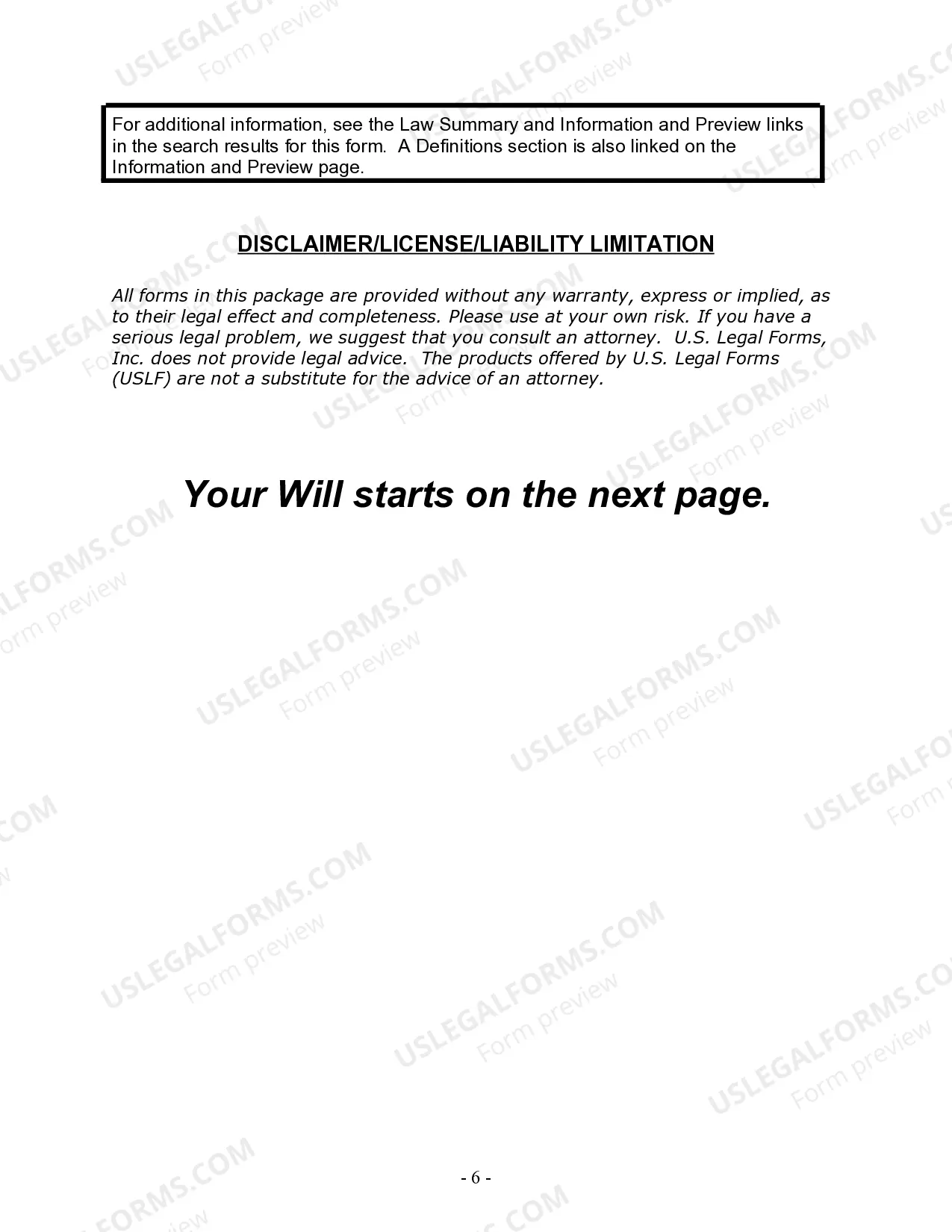 Preview Last Will and Testament for Divorced Person Not Remarried with No Children