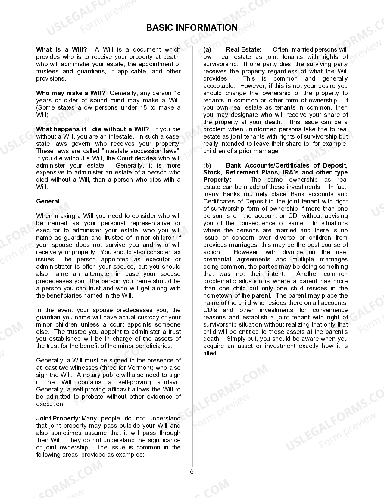 Preview Mutual Wills Package for Married Couple with Adult Children