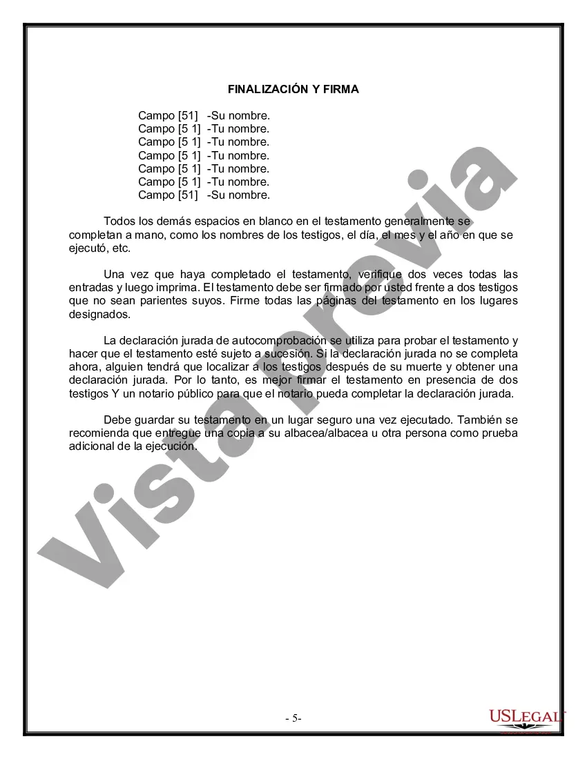 Preview Paquete de Voluntades Mutuas con Últimas Voluntades y Testamentos para Pareja Casada con Hijos Menores