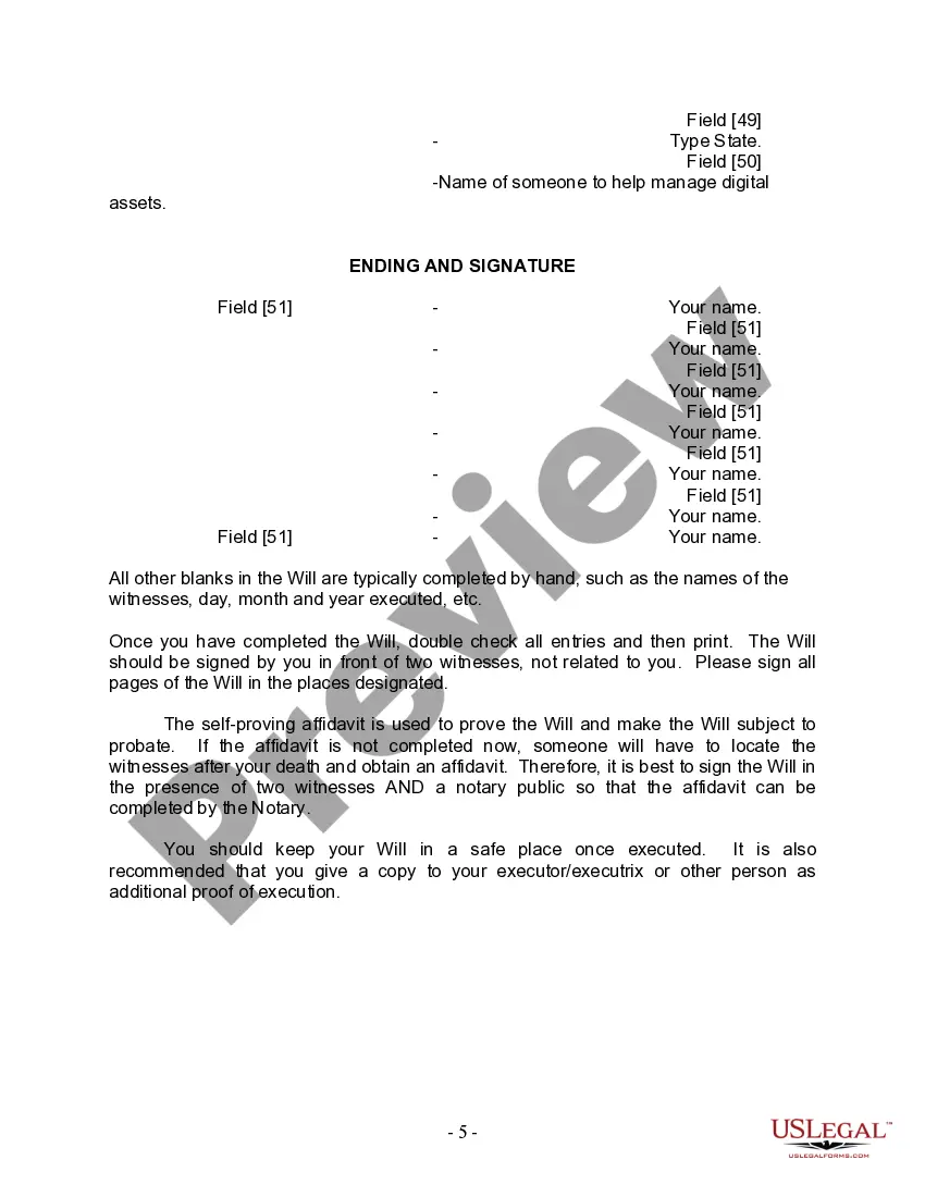 Preview Mutual Wills Package for Married Couple with Minor Children