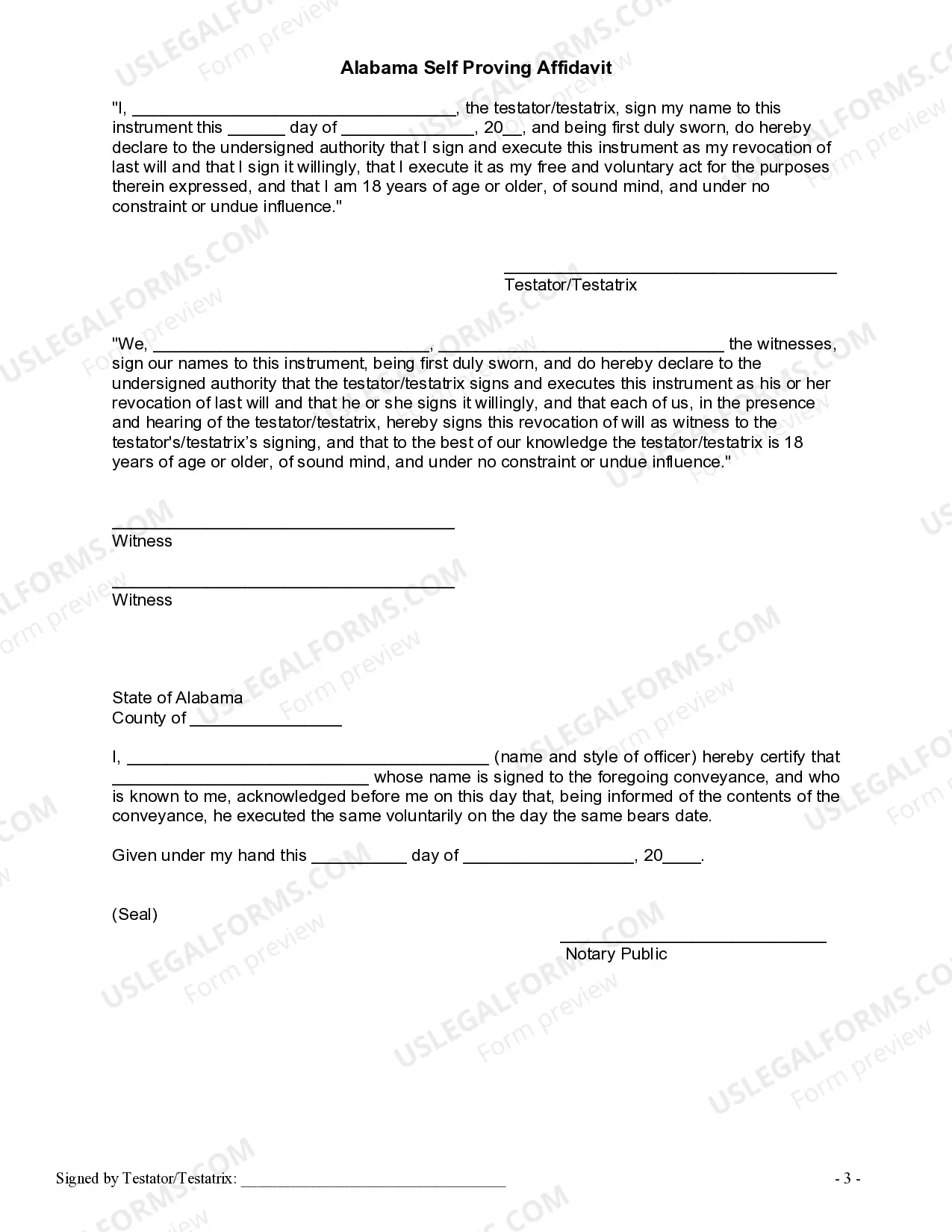 Preview Written Revocation of Will