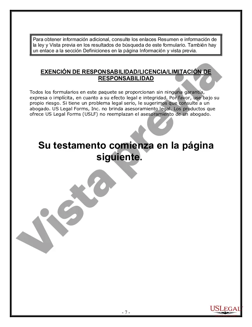 Preview Última voluntad y testamento para otras personas