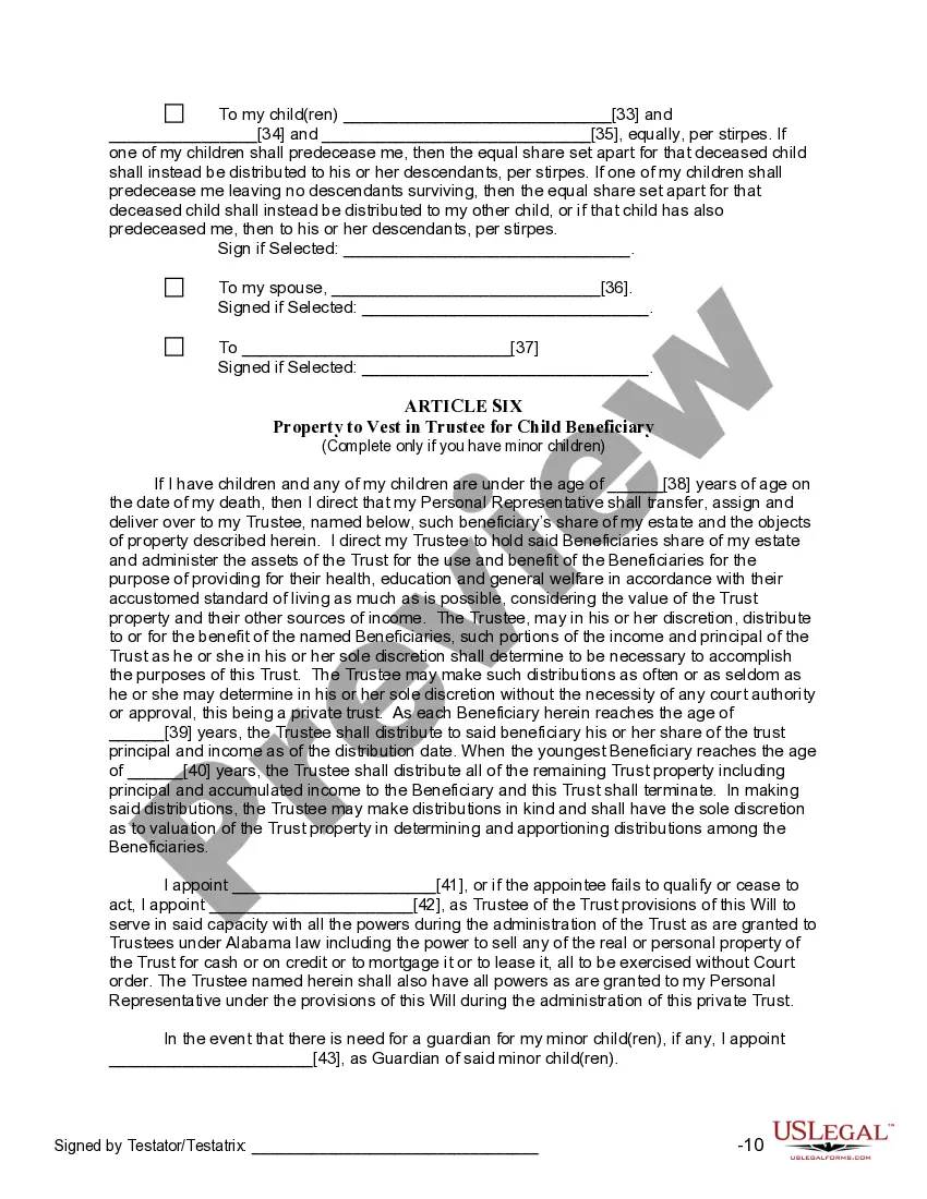 Preview Last Will and Testament for other Persons