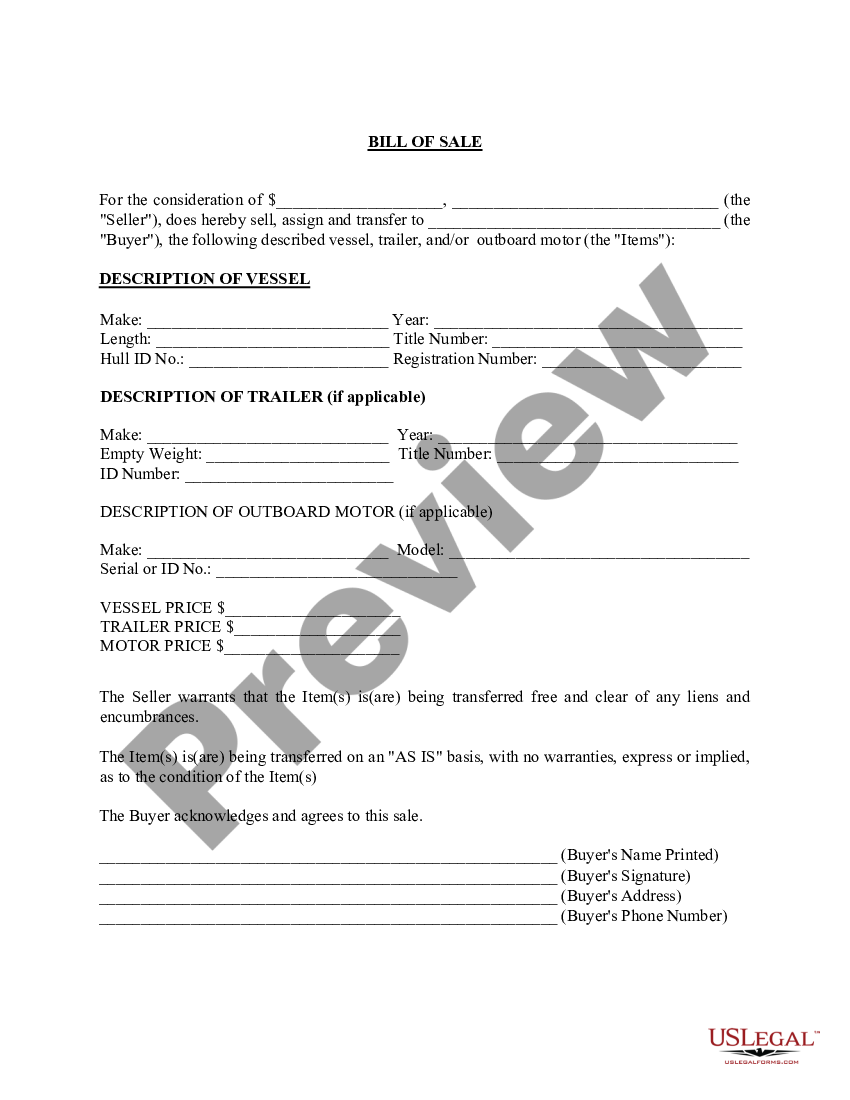 Arkansas Boat Bill Of Sale Form Arkansas Boat Bill Of Sale Us Legal Forms