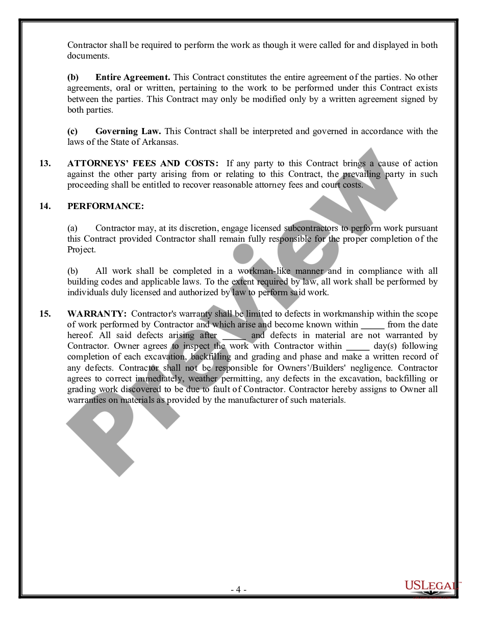 page 3 Excavator Contract for Contractor preview