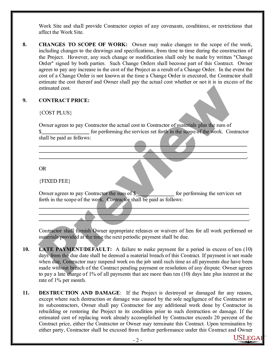 page 1 Residential Cleaning Contract for Contractor preview