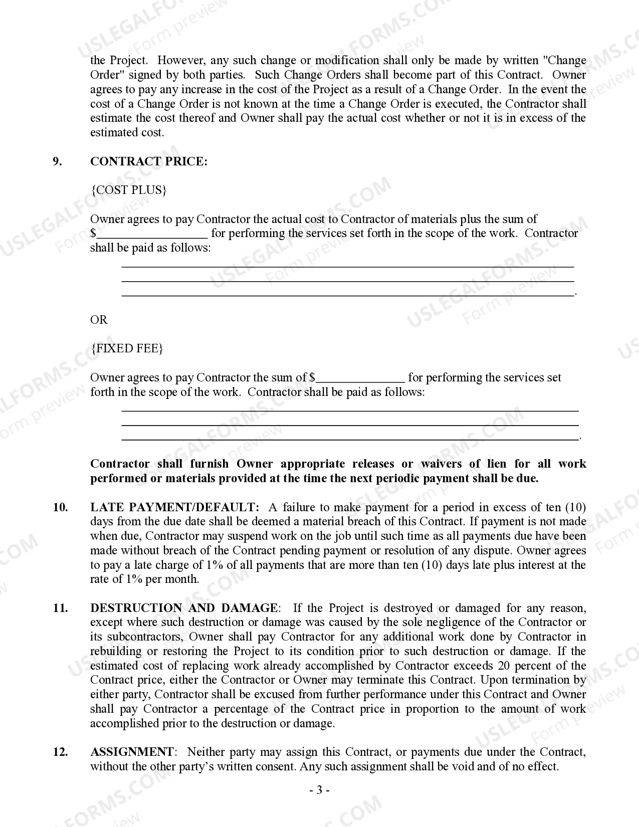 Preview Concrete Mason Contract for Contractor