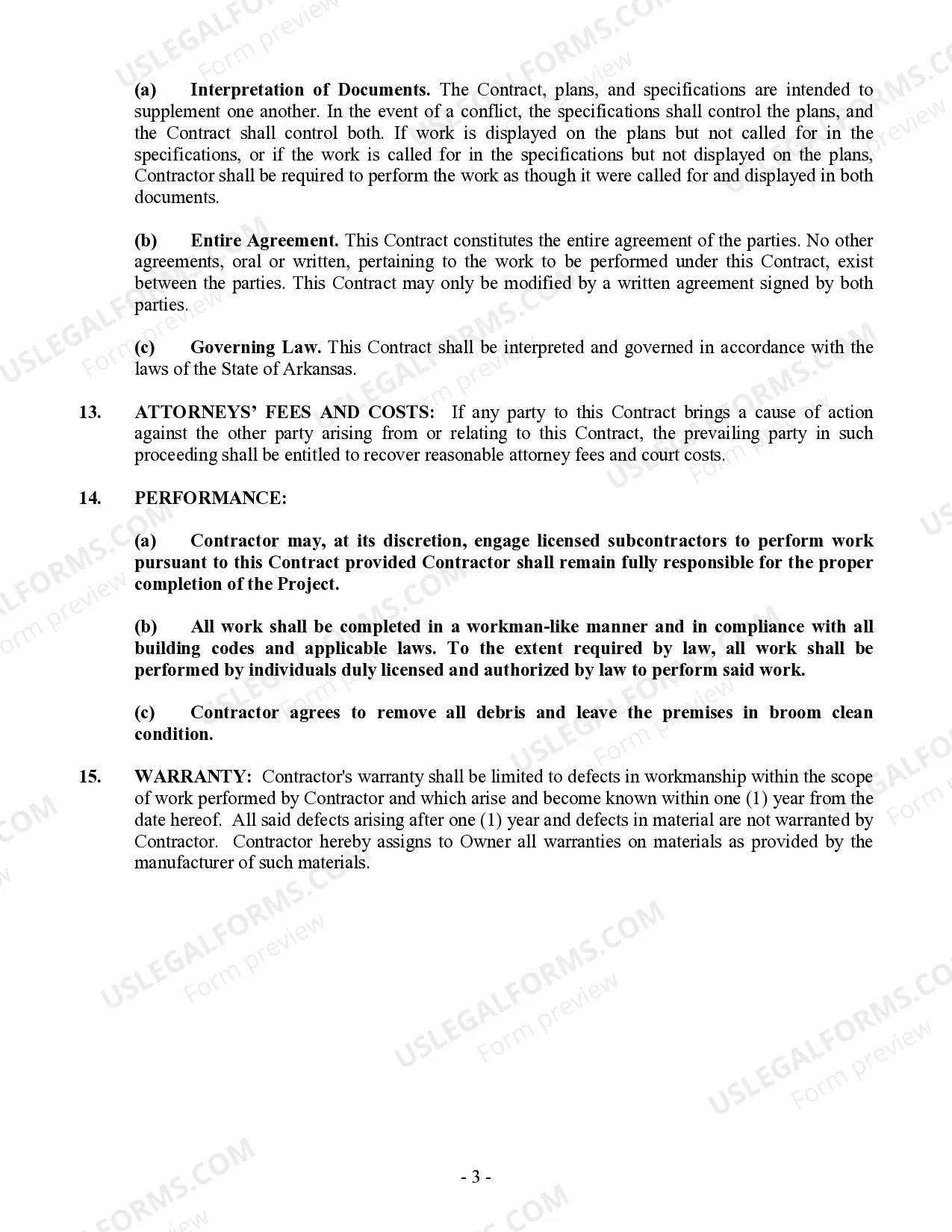 Preview Demolition Contract for Contractor