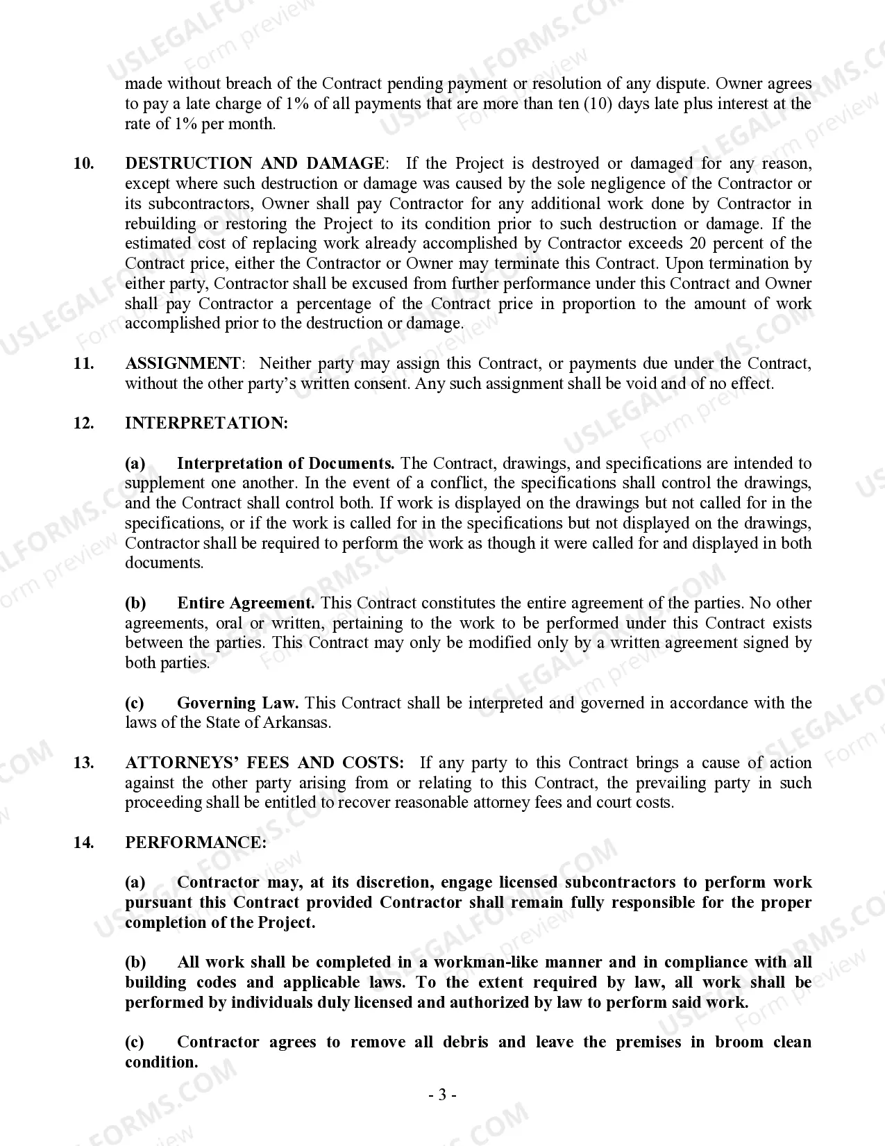Preview Insulation Contract for Contractor