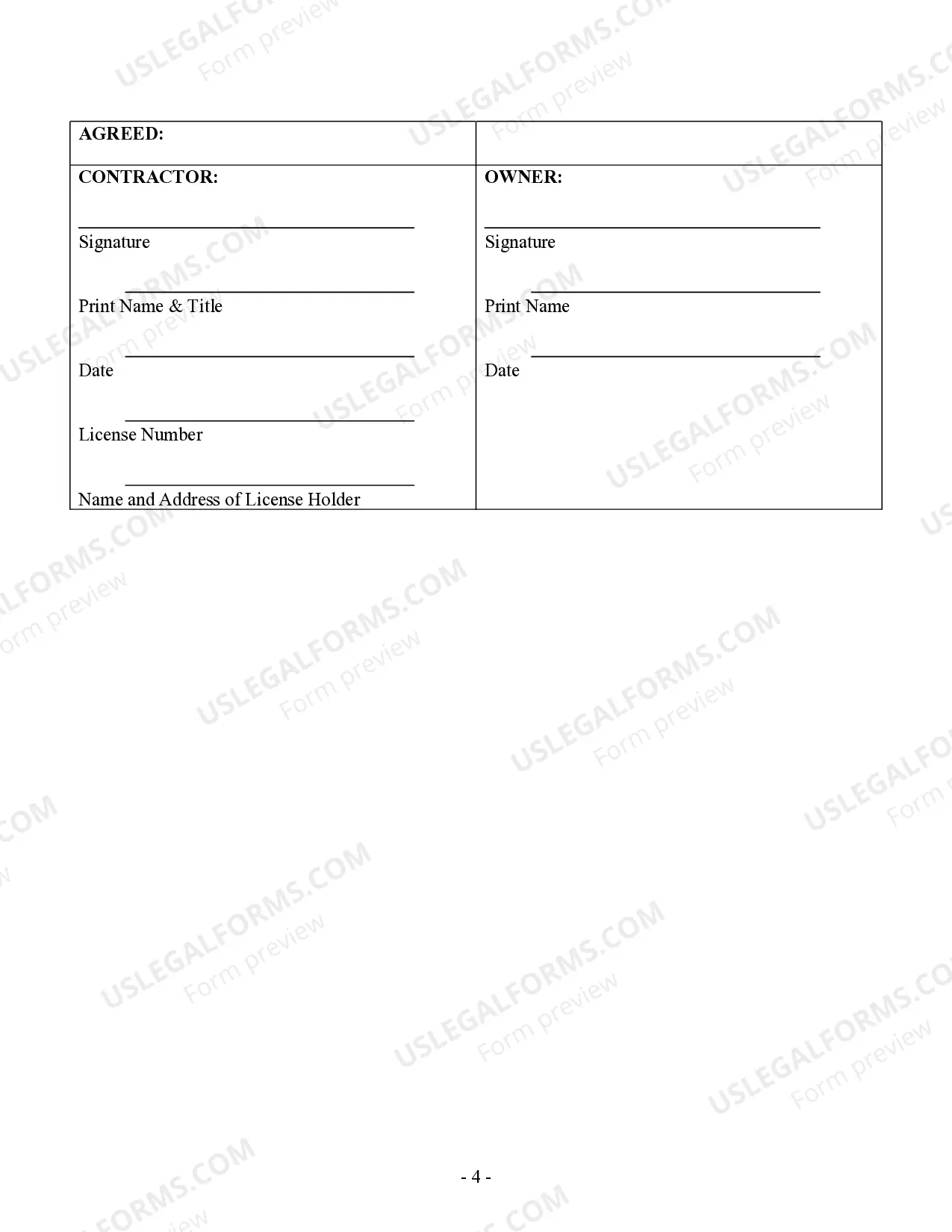 Preview Refrigeration Contract for Contractor