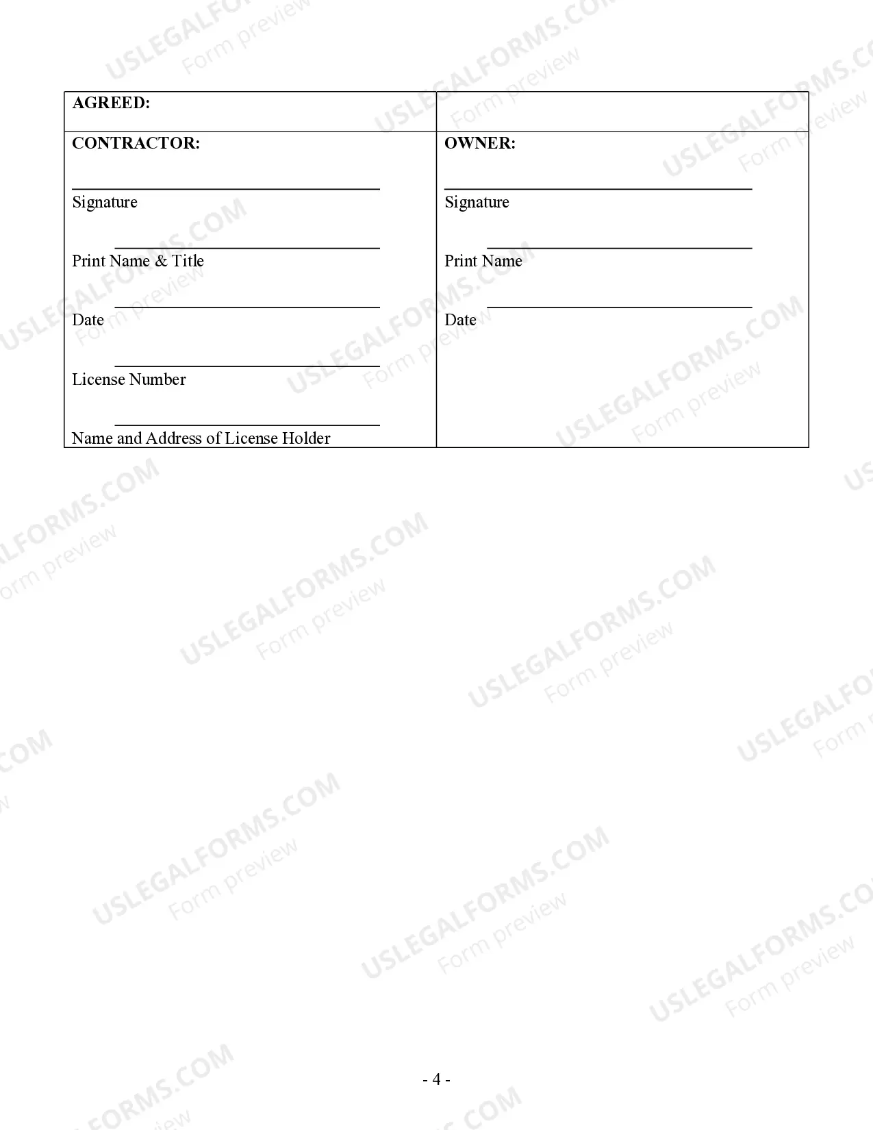 Preview Drainage Contract for Contractor