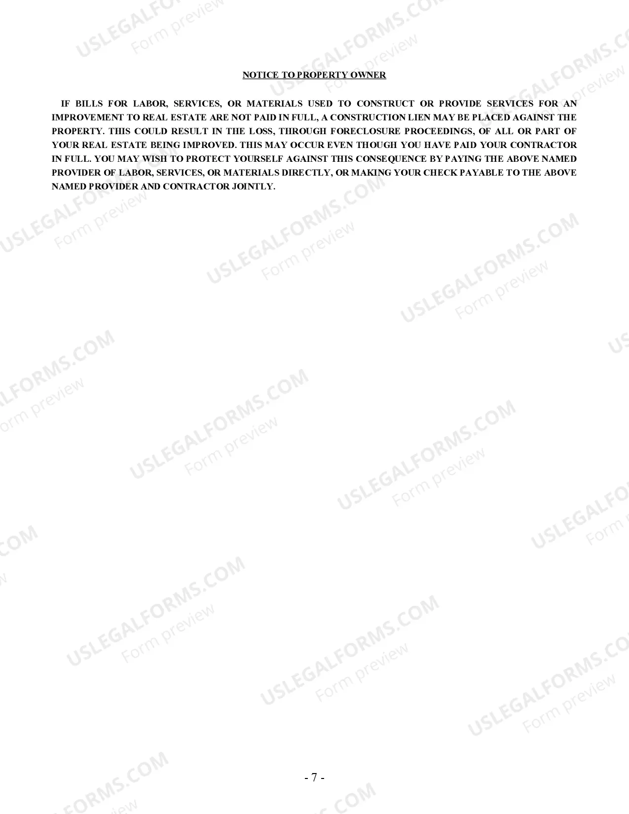 Preview Drainage Contract for Contractor