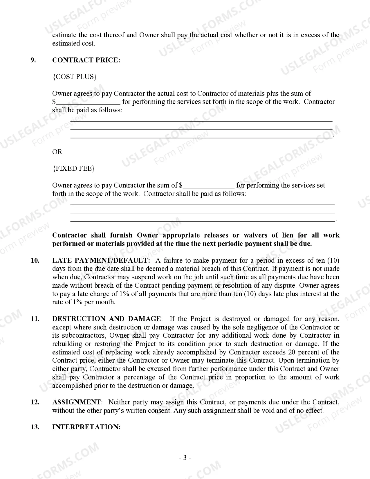 Preview Foundation Contract for Contractor