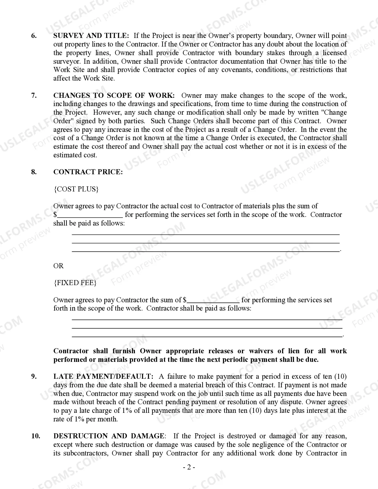 Preview Roofing Contract for Contractor