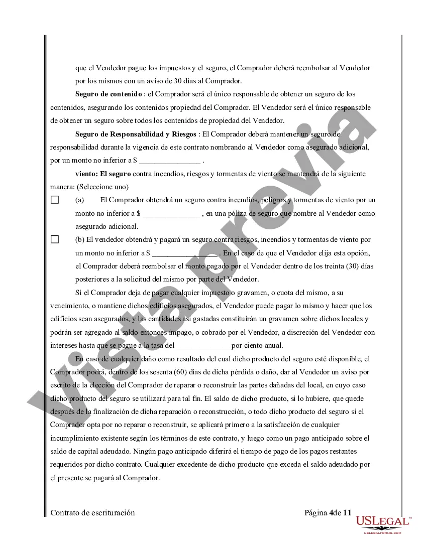 Preview Acuerdo o Contrato de Escritura de Venta y Compra de Bienes Raíces a/k/a Terreno o Contrato de Ejecución