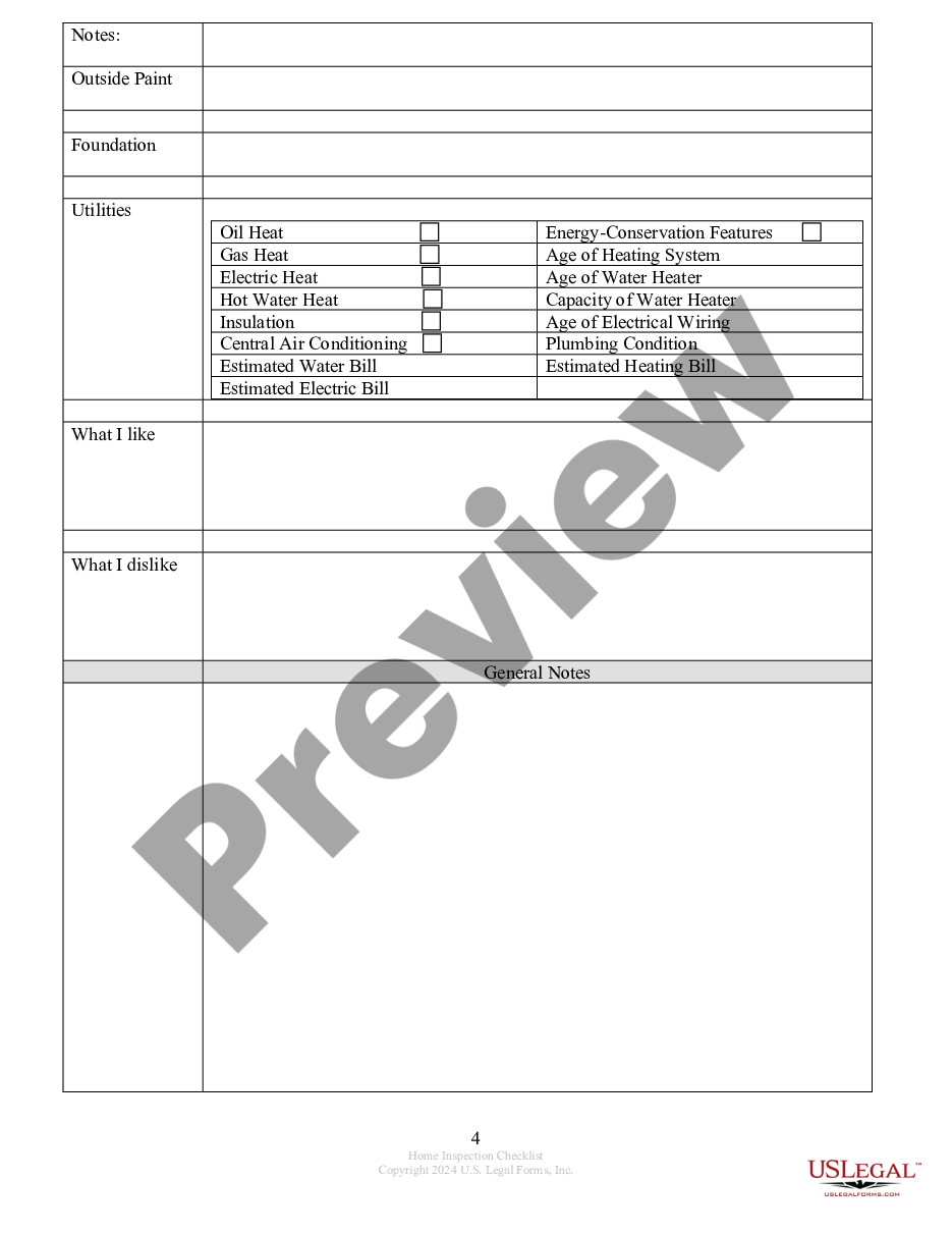 page 3 Buyer's Home Inspection Checklist preview
