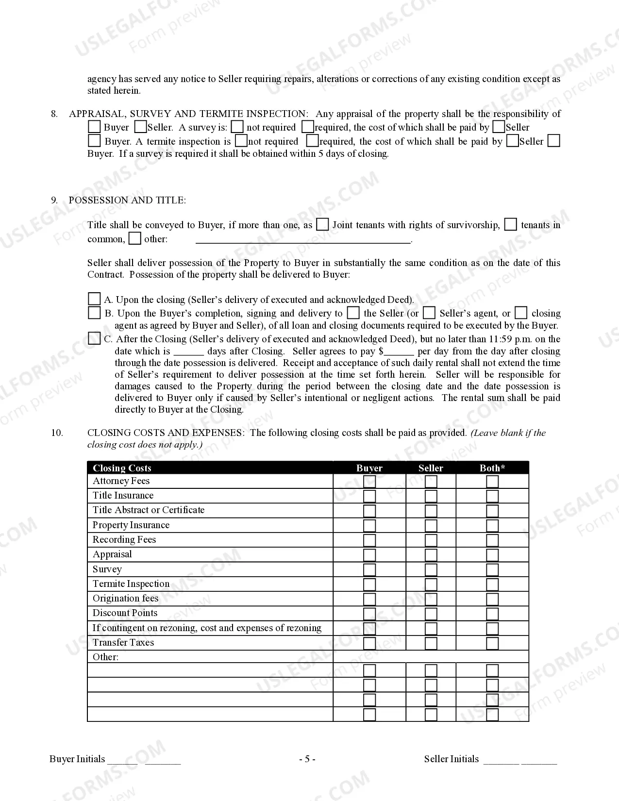 Preview Contract for Sale and Purchase of Real Estate with No Broker for Residential Home Sale Agreement