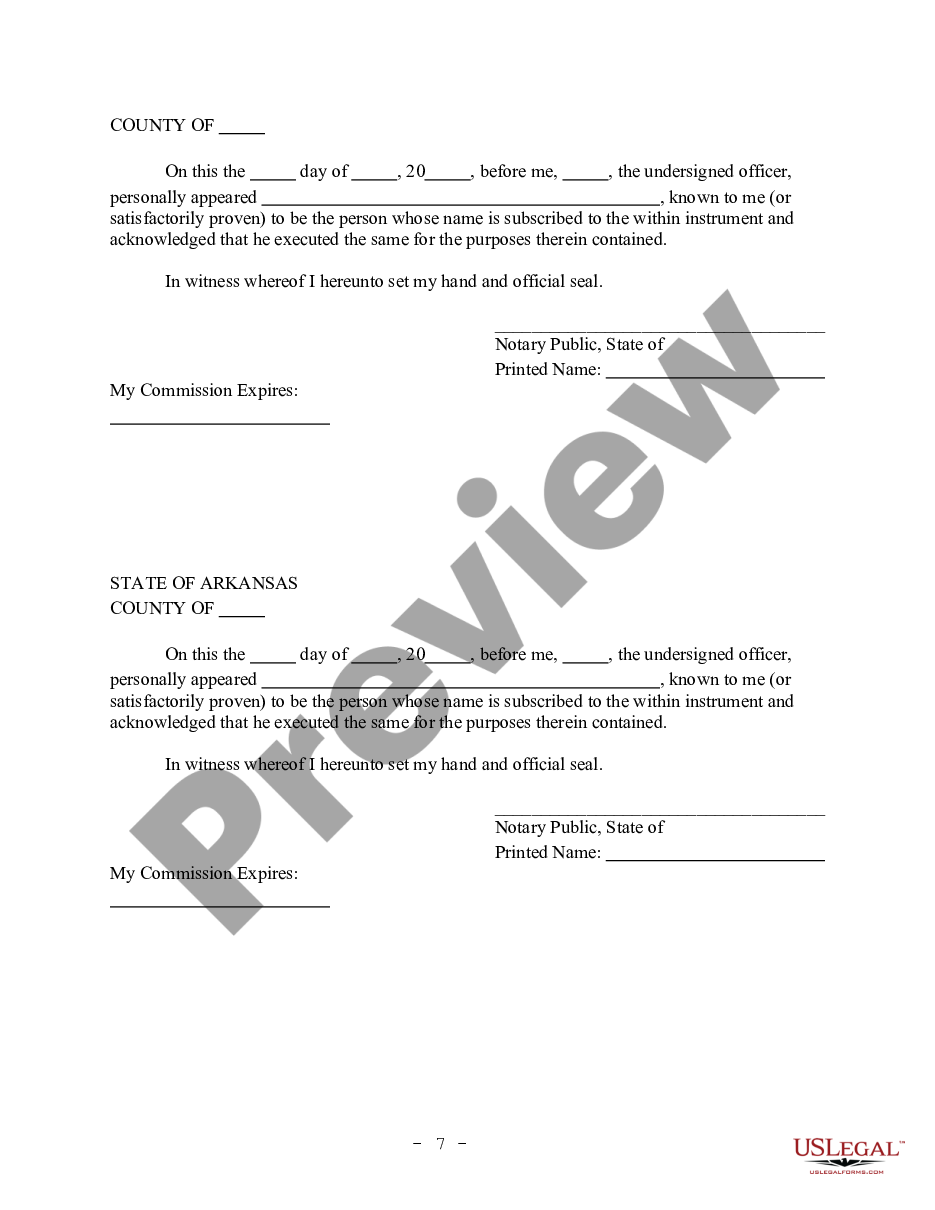 page 6 Arkansas - Prenuptial - Premarital Agreement without Financial Statements preview