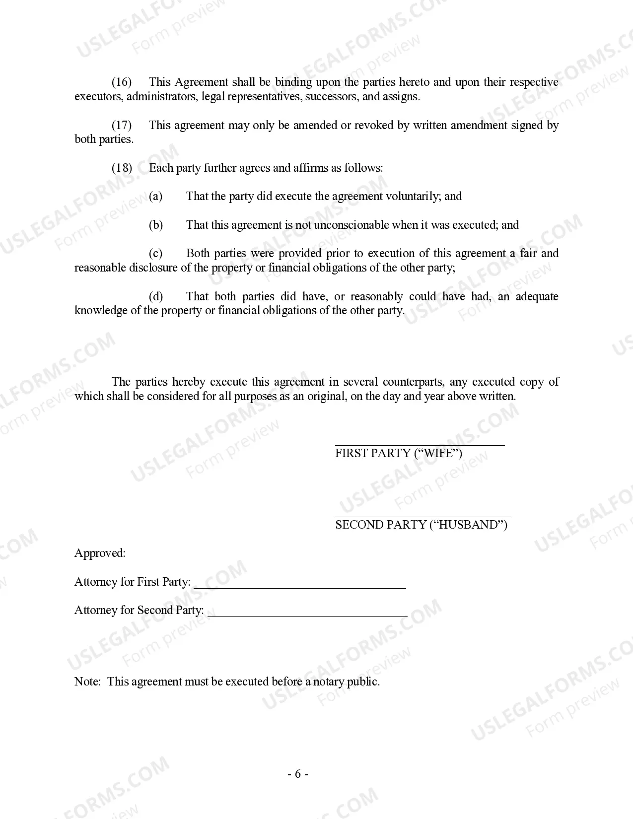 Preview Arkansas - Prenuptial - Premarital Agreement without Financial Statements