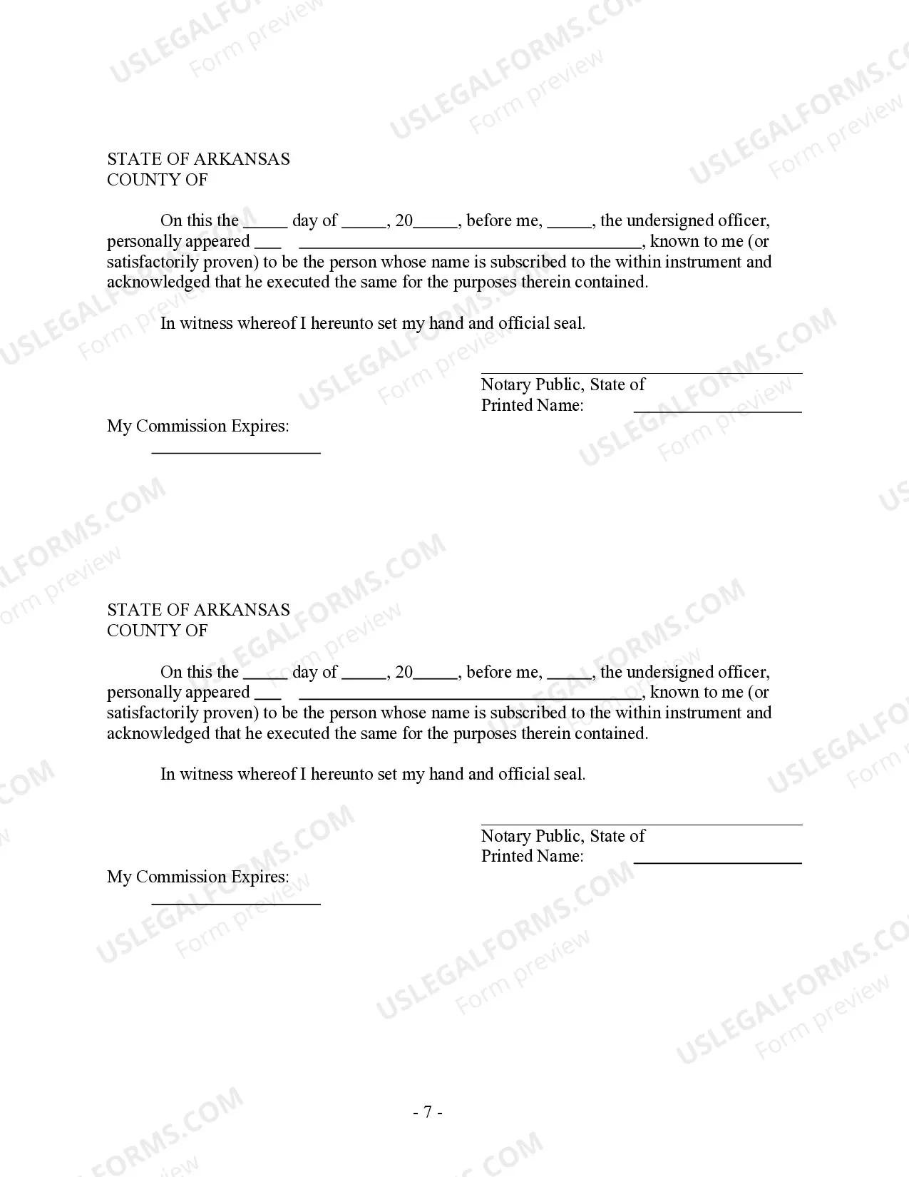 Preview Arkansas - Prenuptial - Premarital Agreement without Financial Statements