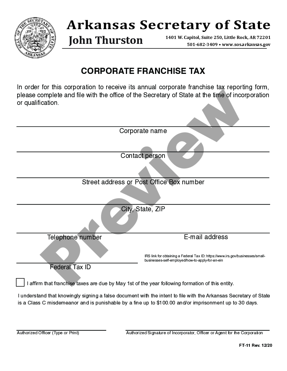 page 1 Arkansas Registration of Foreign Corporation preview