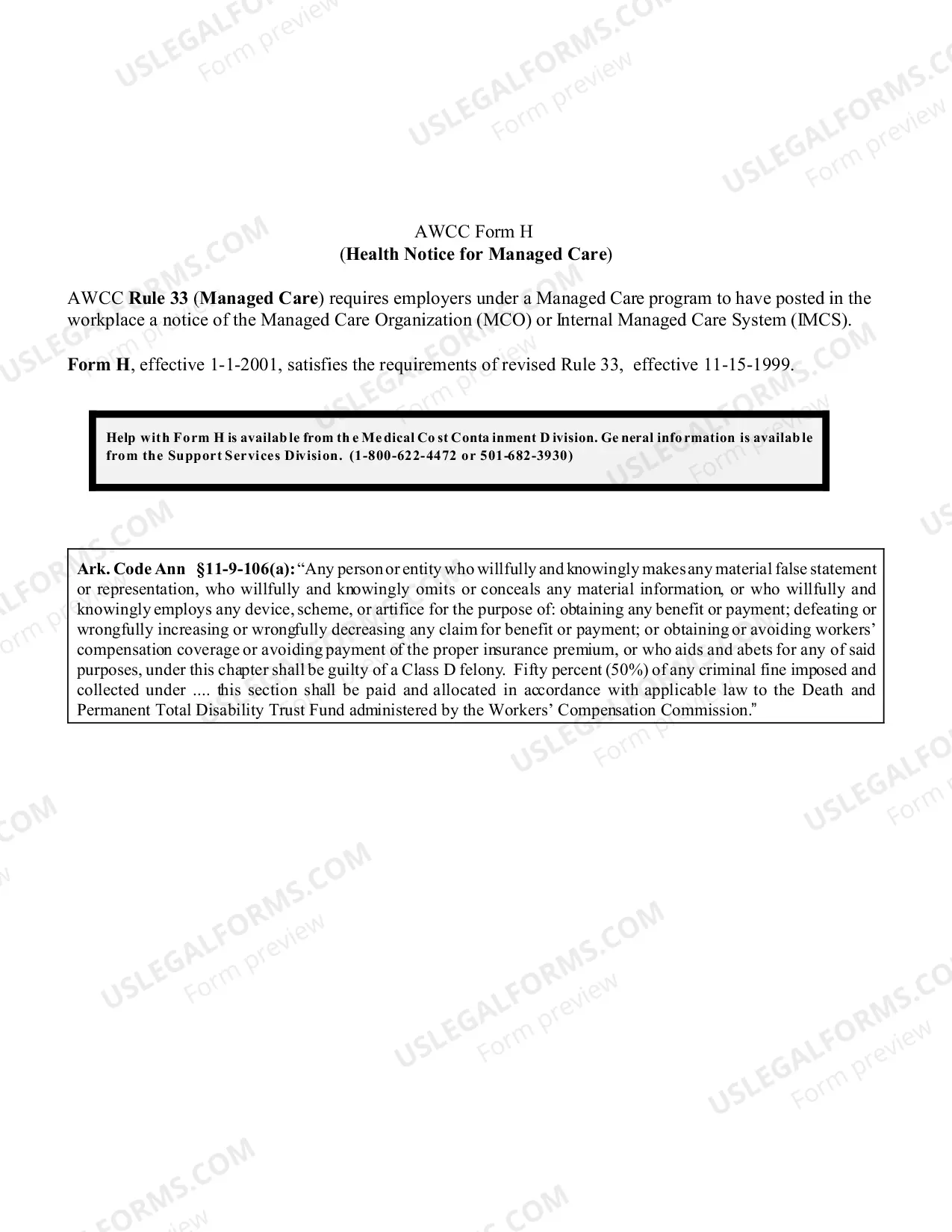 Preview Health Notice for Managed Care