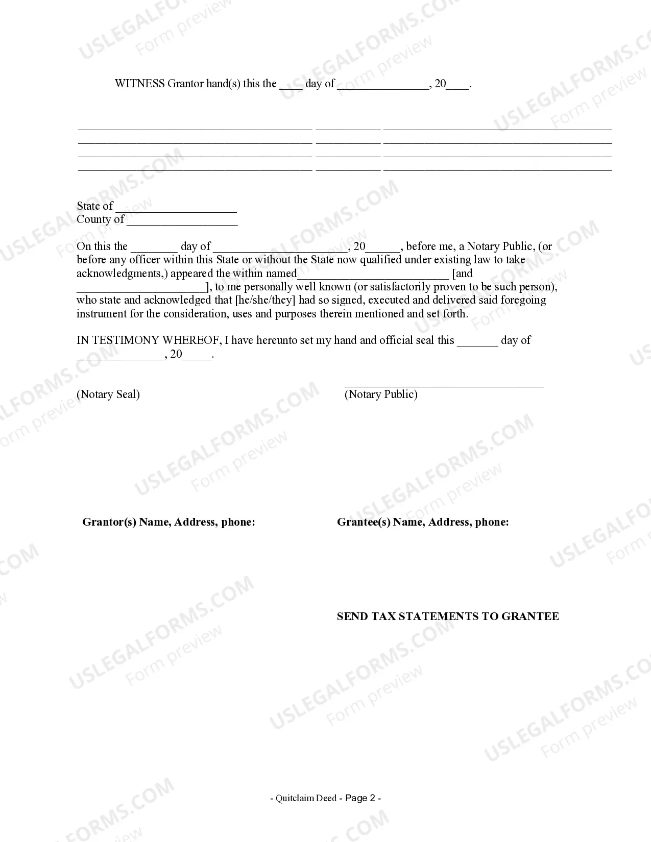 Preview Quitclaim Deed from Individual to Husband and Wife