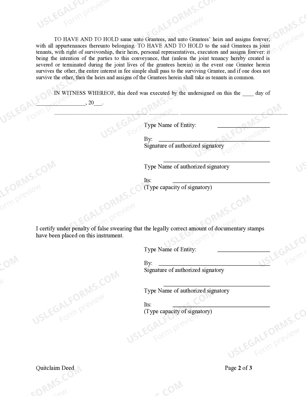Preview Quitclaim Deed from Corporation to Husband and Wife