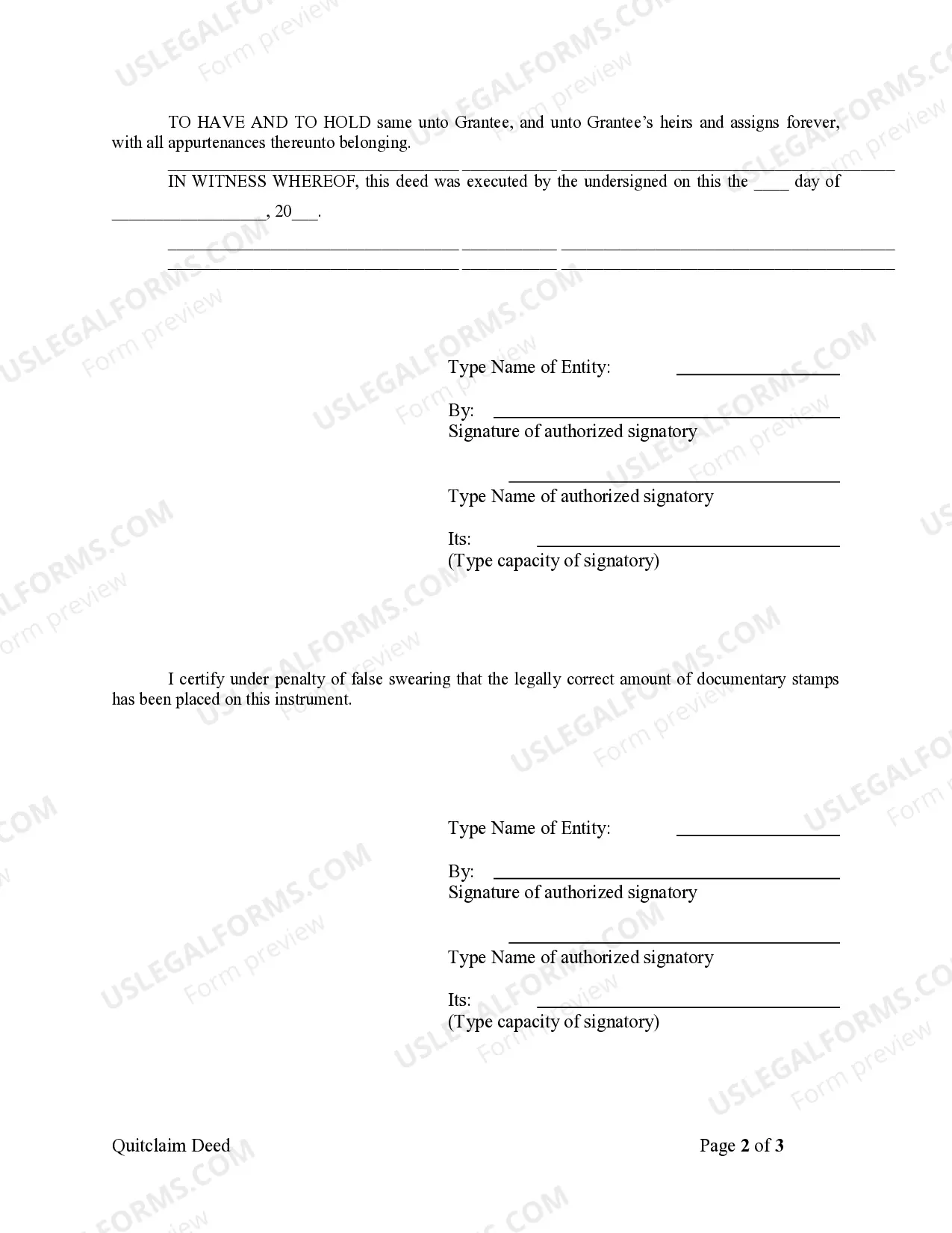 Preview Quitclaim Deed from Corporation to Individual