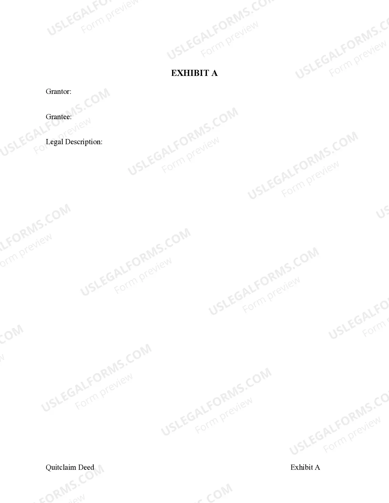 Preview Quitclaim Deed from Corporation to Corporation