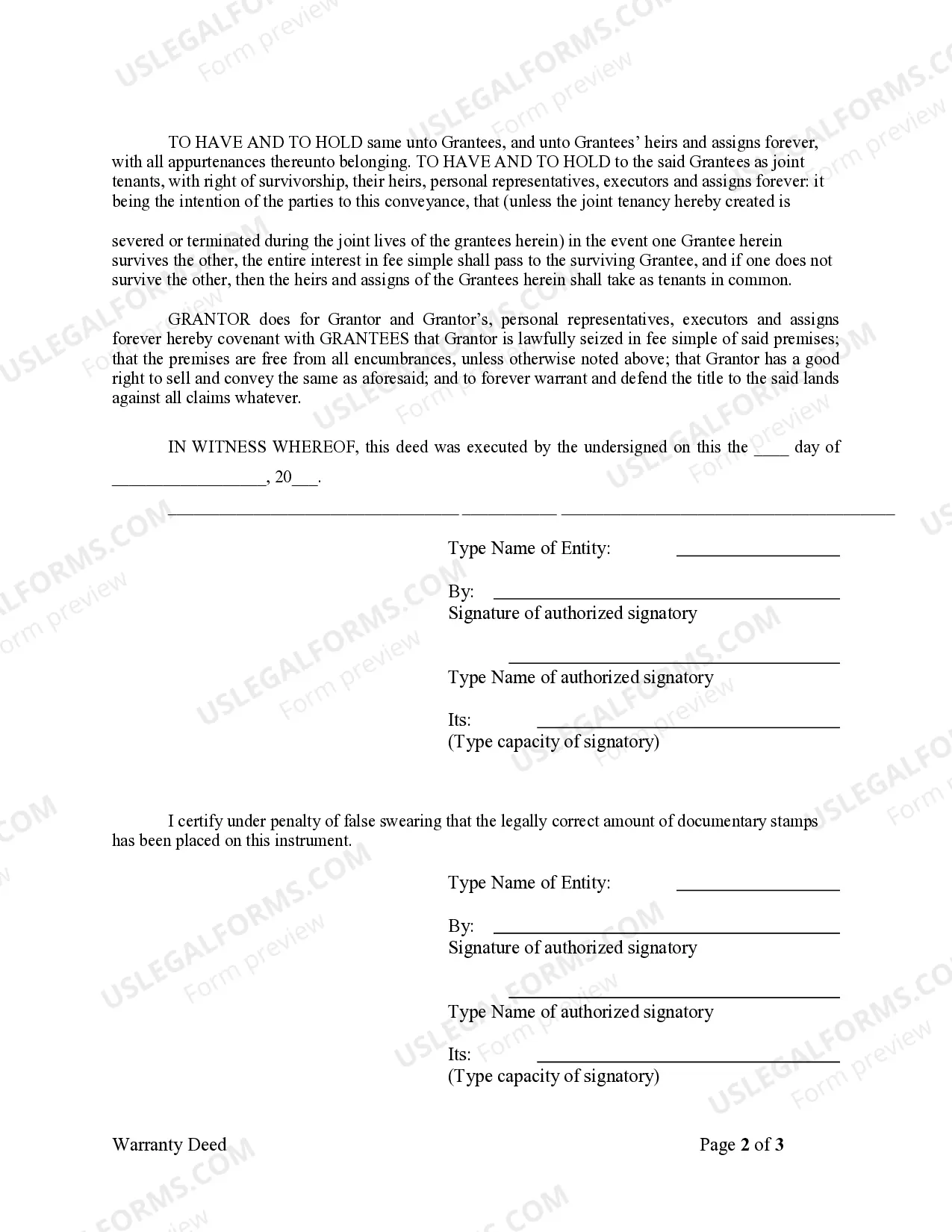 Preview Warranty Deed from Corporation to Two Individuals