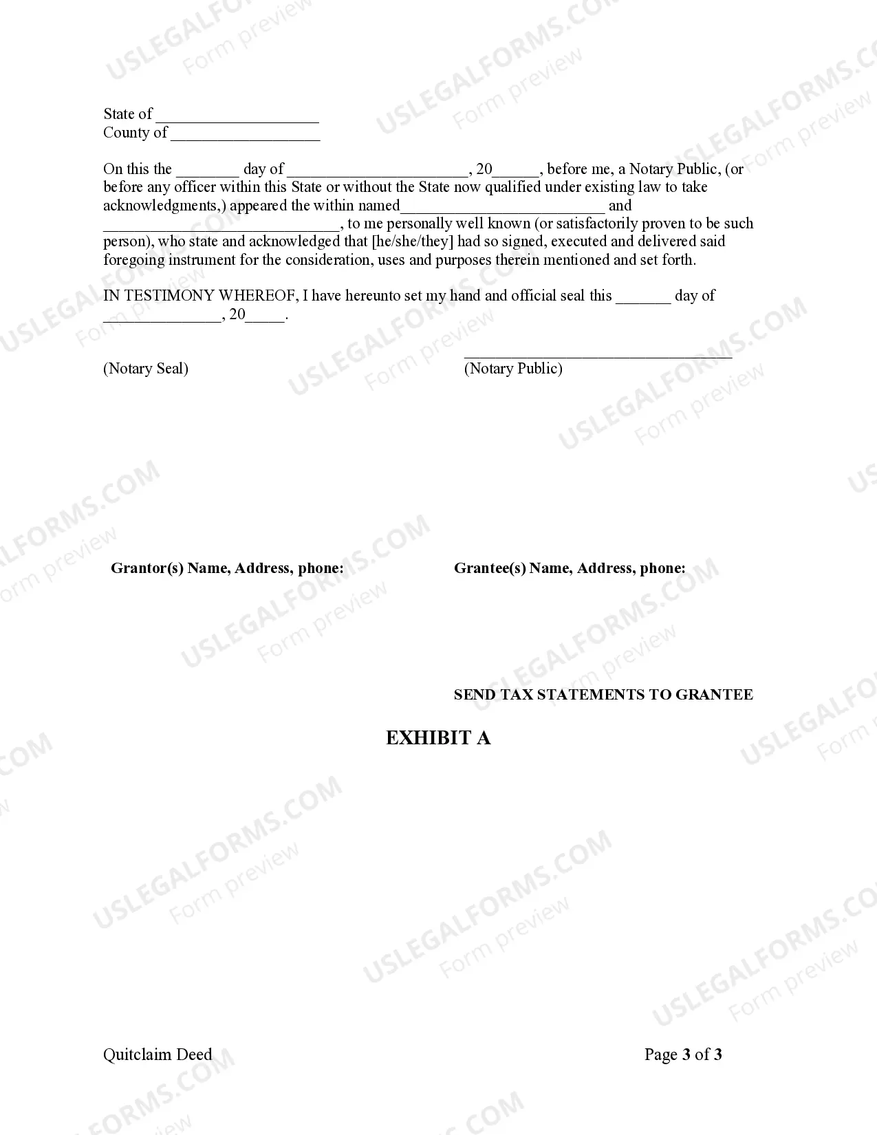 Preview Quitclaim Deed from Husband and Wife to Husband and Wife