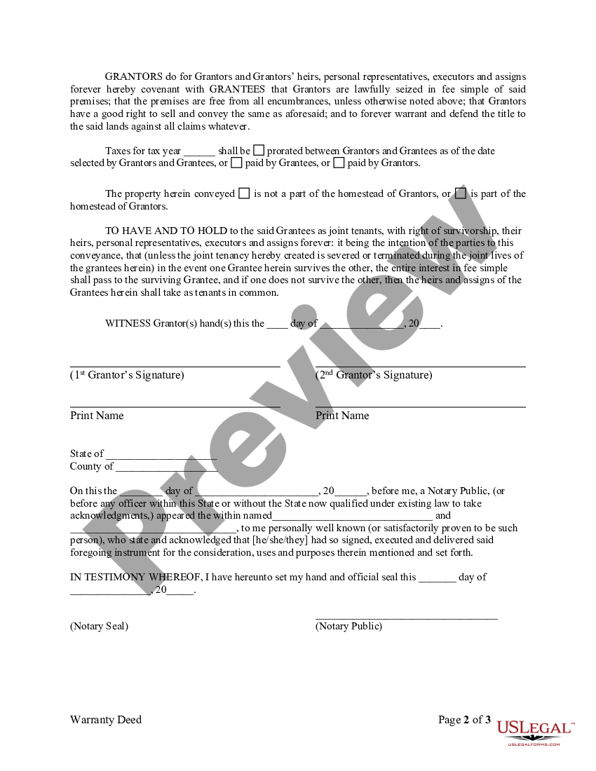 Arkansas Warranty Deed from Husband and Wife to Husband and Wife | US ...