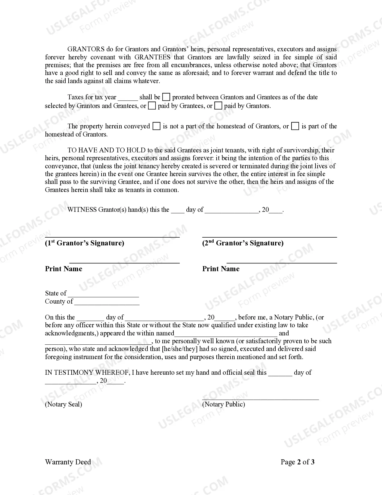 Preview Warranty Deed from Husband and Wife to Husband and Wife