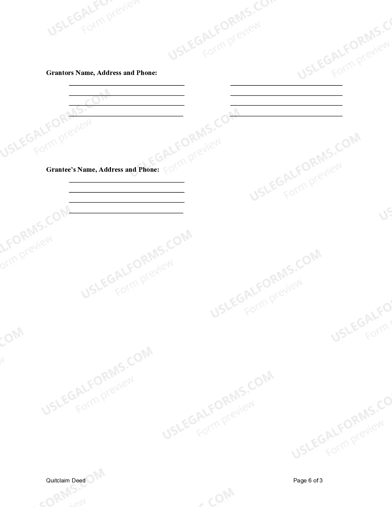 Preview Quitclaim Deed from Husband and Wife to an Individual