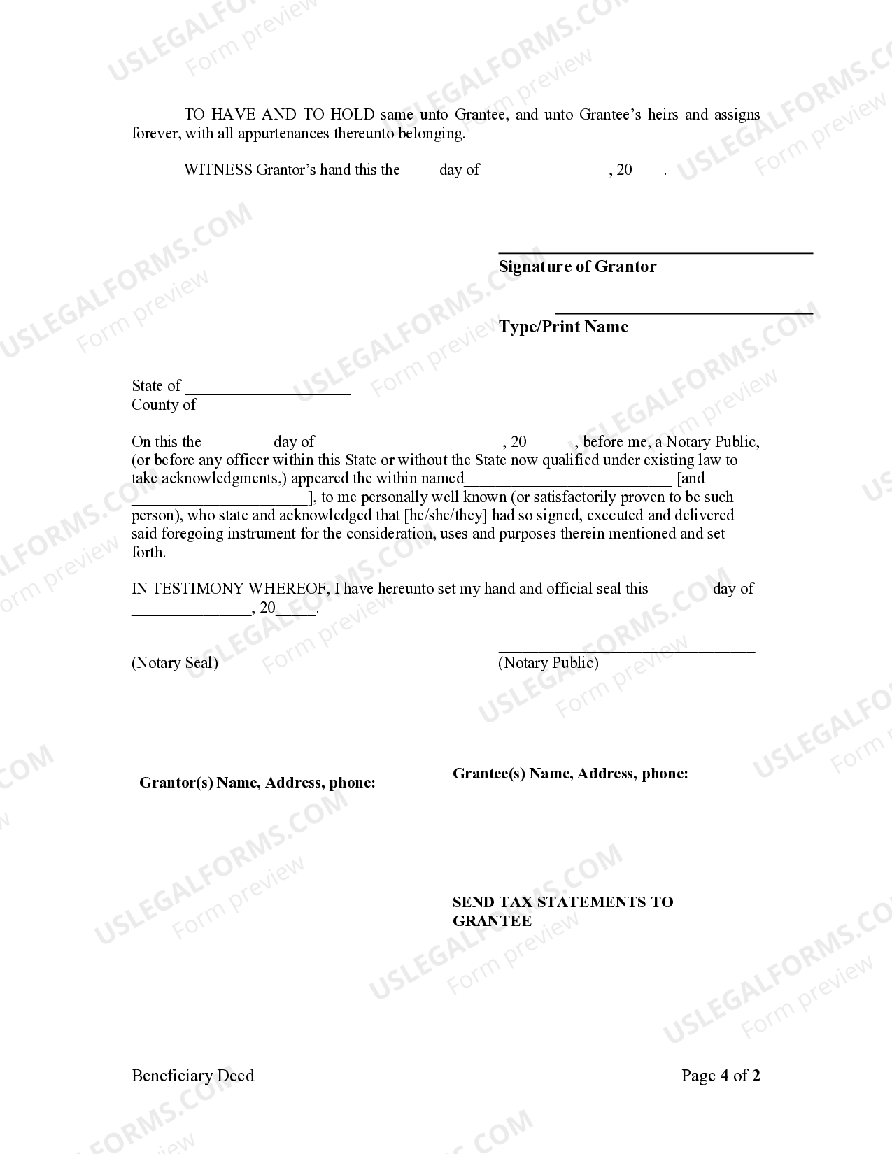 Arkansas Transfer on Death Deed or TOD Transfer On Death Deed US