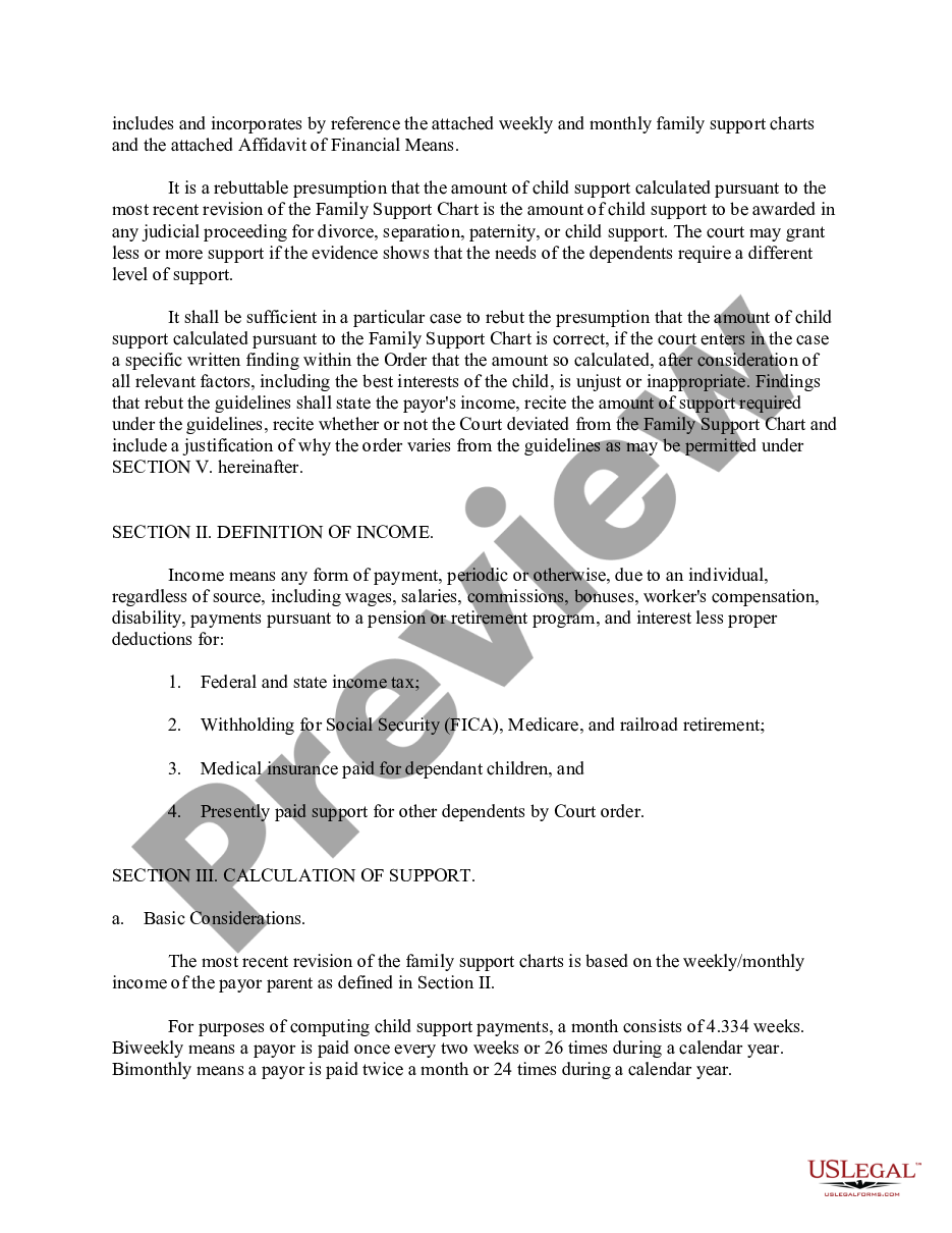 page 1 Arkansas Child Support Guidelines preview