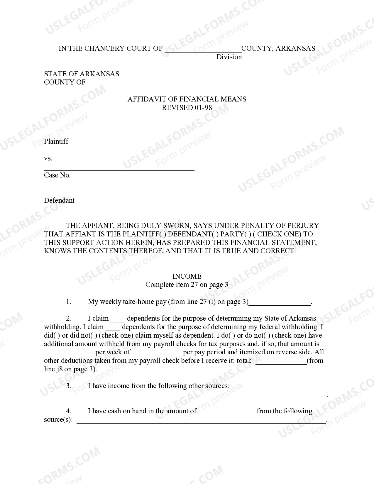 Preview Arkansas Child Support Guidelines