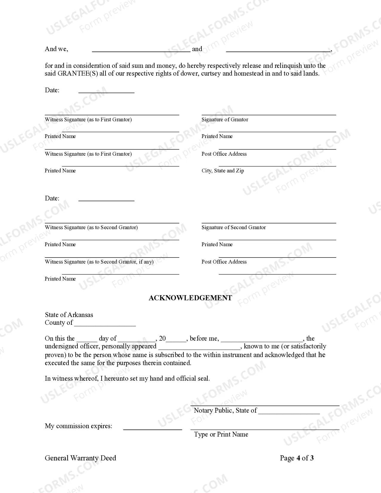 Preview General Warranty Deed - Husband and Wife to Individual for Life and Remainder to Three Individuals