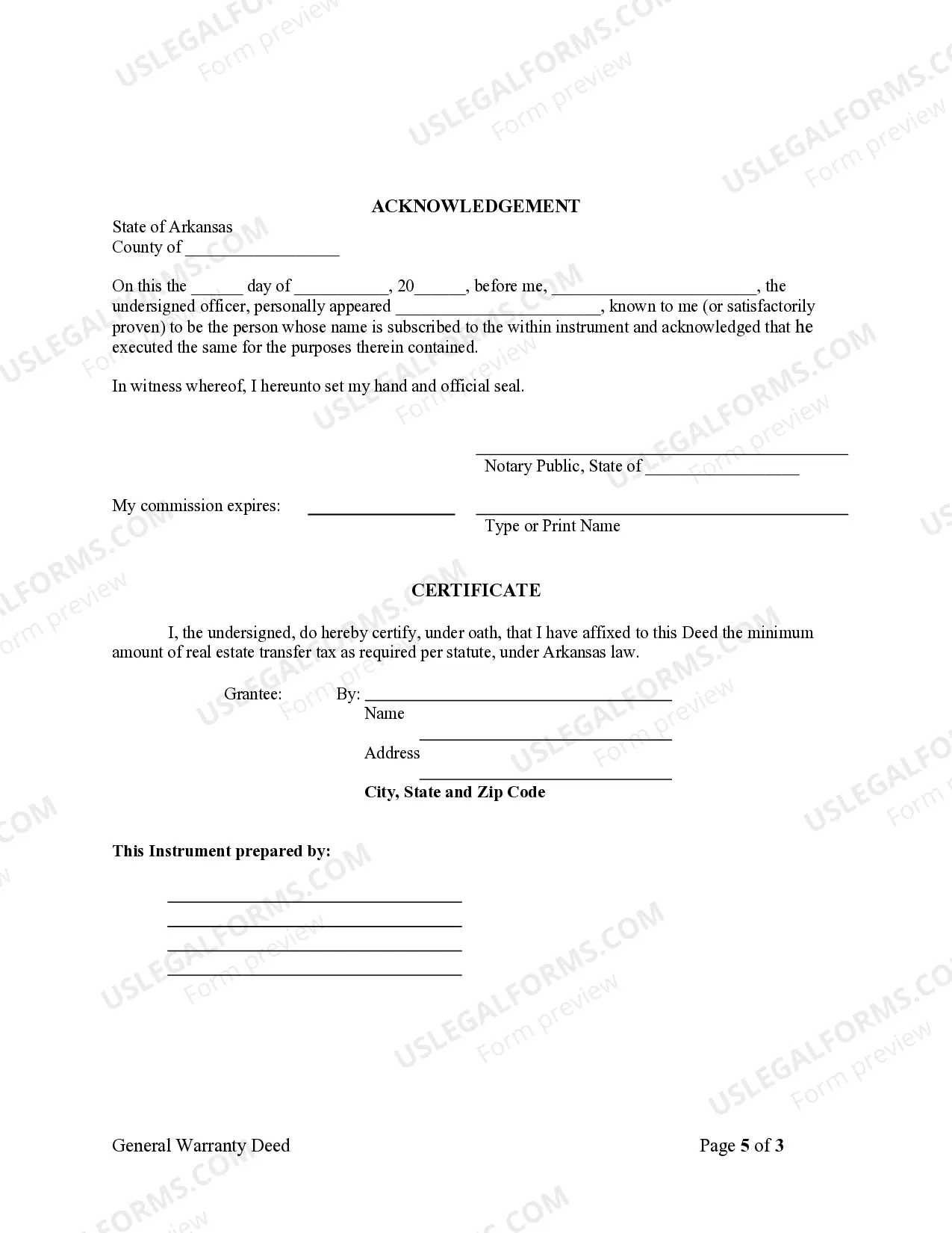 Preview General Warranty Deed - Husband and Wife to Individual for Life and Remainder to Three Individuals