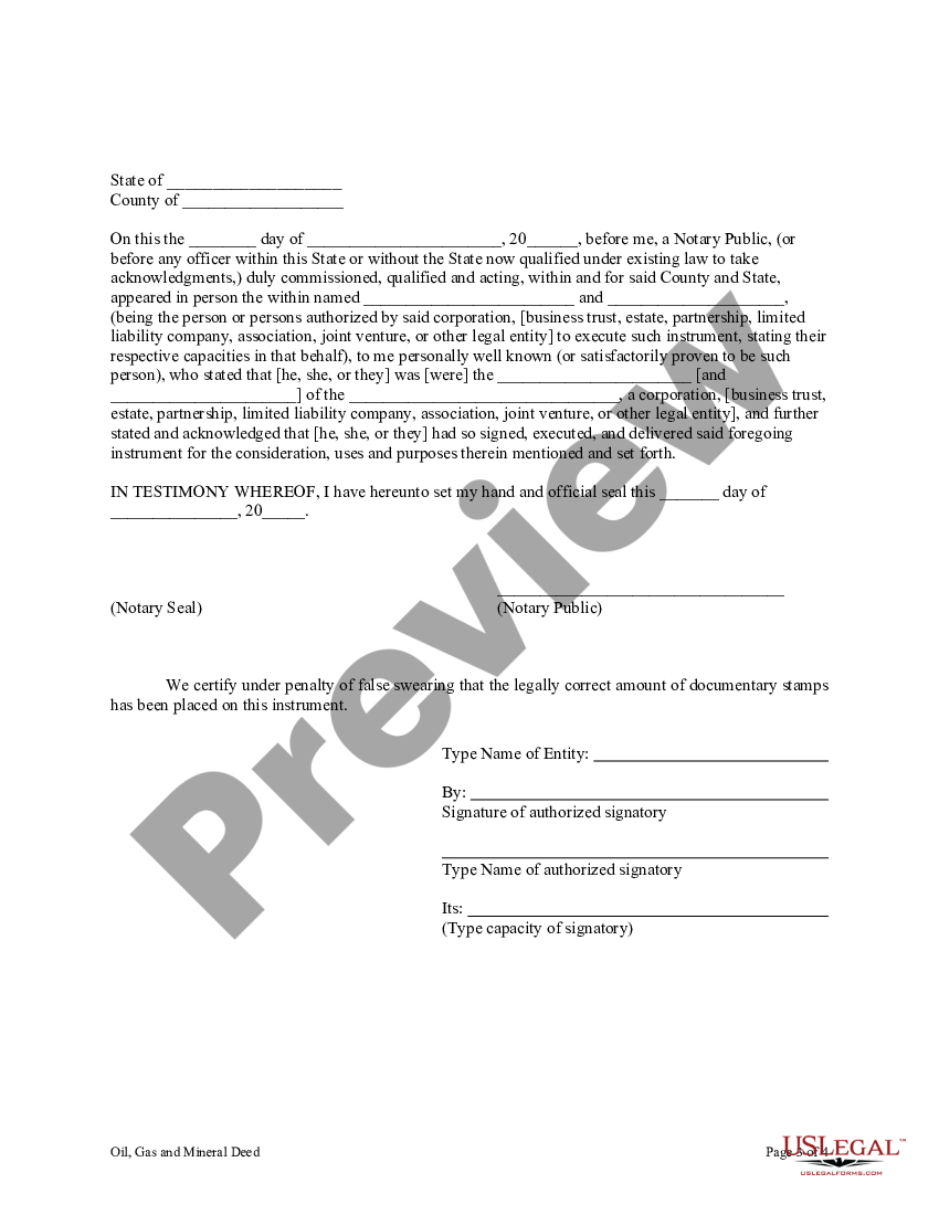 Arkansas Oil Gas and Mineral Deed - Mineral Deed Form | US Legal Forms