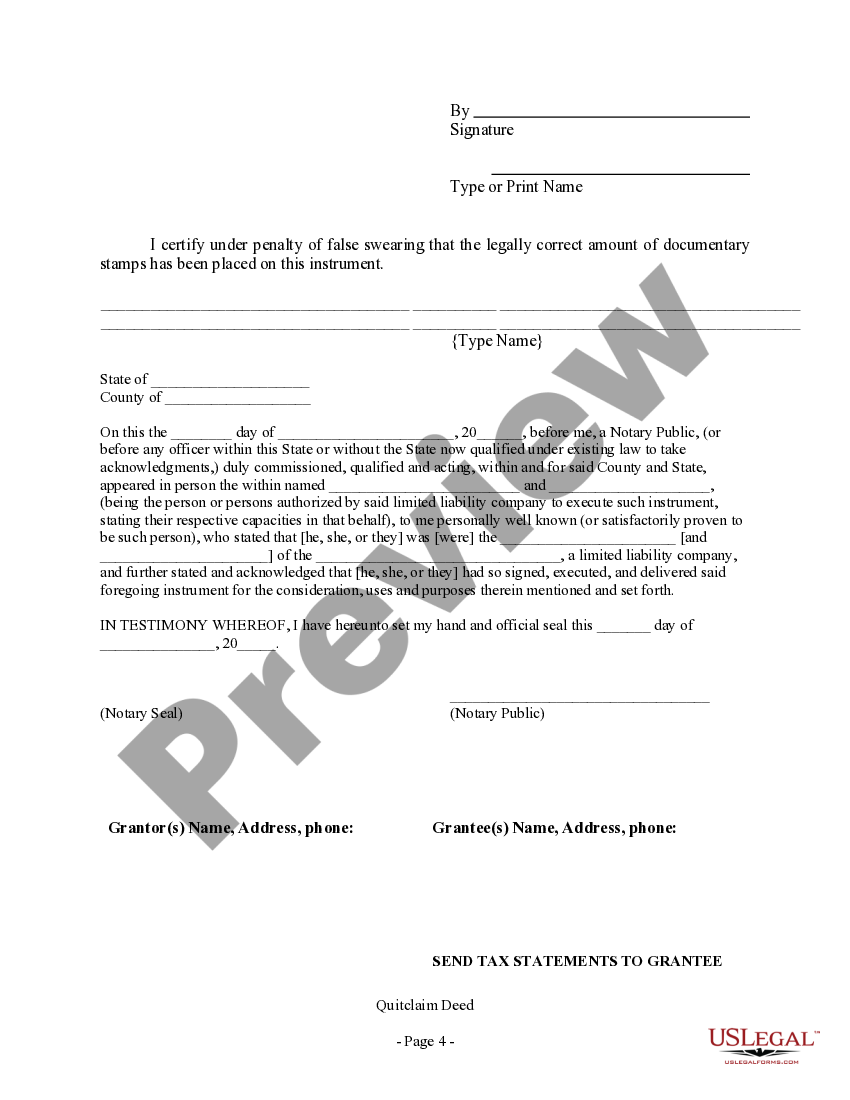 Arkansas Quitclaim Deed Limited Liability Company to Limited