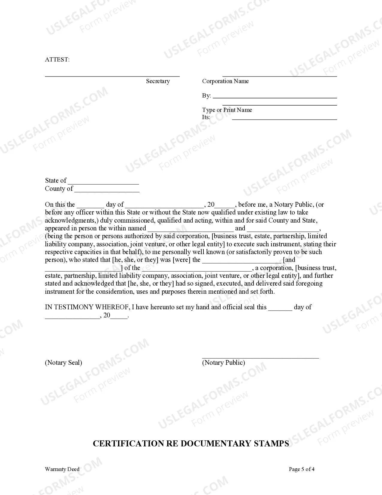 Preview Warranty Deed - Trust to an Individual